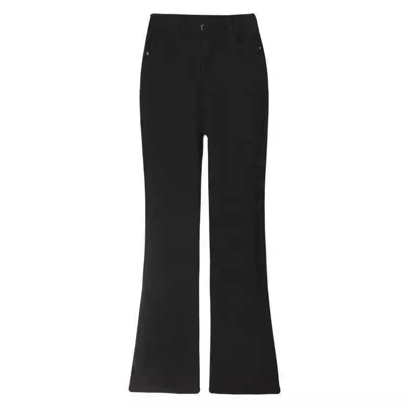 T-line Black / S Woman  High Waist, Slim Fit, Bell Bottom, Jeans, Female Pants, Denim Trousers (2 weeks delivery)