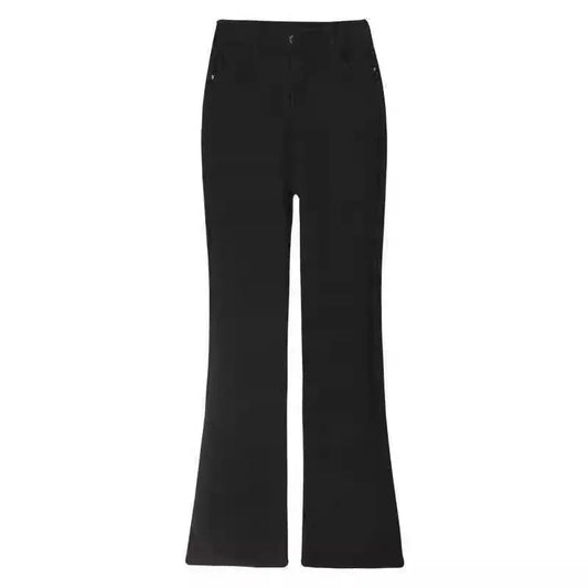 T-line Black / S Woman  High Waist, Slim Fit, Bell Bottom, Jeans, Female Pants, Denim Trousers (2 weeks delivery)