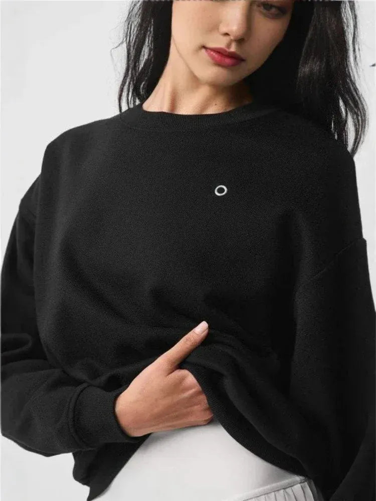 T-line Black / S Women's Sweatshirts, hoodies O Neck,  Loose,   Pullovers  Women (2 weeks delivery)
