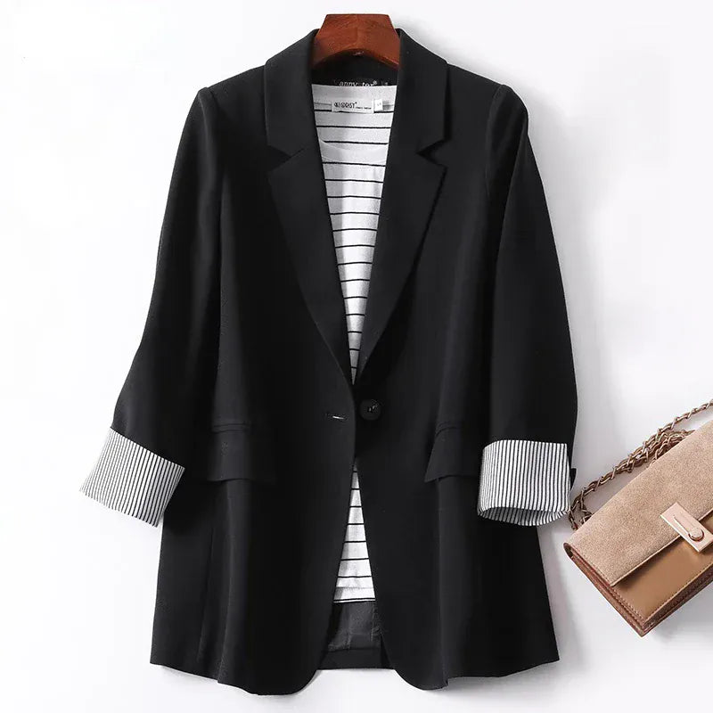 T-line Black / XL Long Sleeve  Blazer,  Plaid Suits Women,   Woman Jacket (2 weeks delivery)