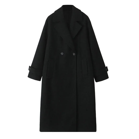 T-line Black / XS Autumn Women's coat, Luxury, Loose, Long Sleeve jacket(2 weeks delivery)