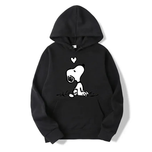 T-line Black / XS Cartoon Comics Snoopy Hoodie Women , Pullover  Autumn Sweatshirt (2 weeks delivery)