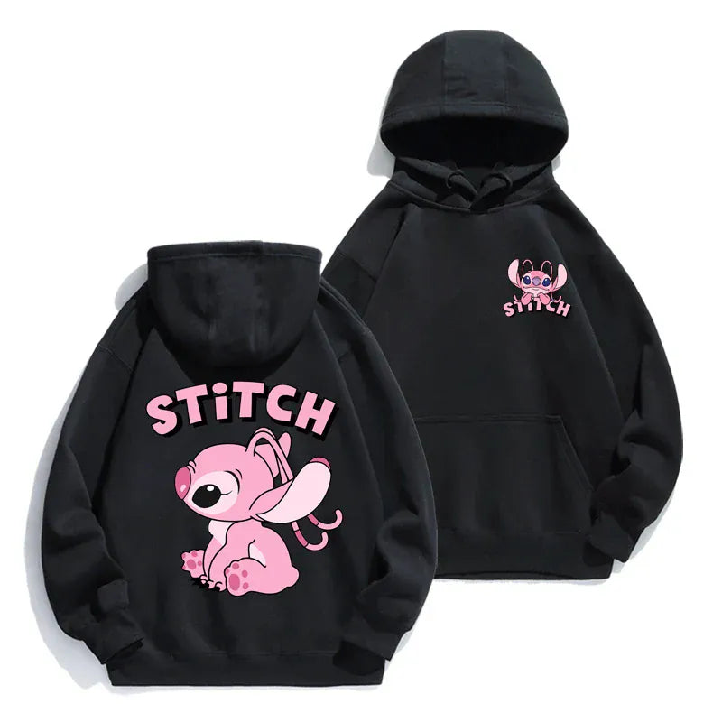 T-line Black / XS Stitch Hoodie Autumn/Winter , Cartoon Anime Hoodie pullover (2 weeks delivery)