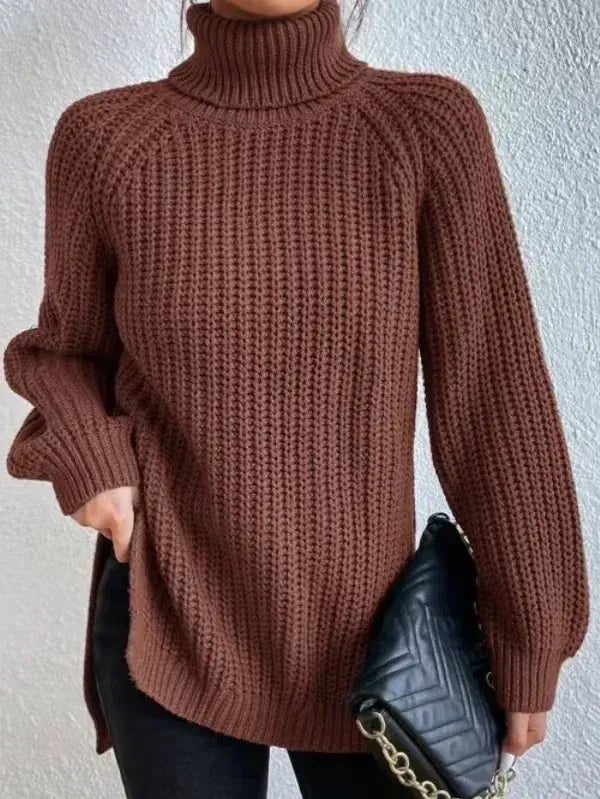 T-line Brown / S Knitted Sweater, Women,  Jumper, Top, Pullover, Spring / Autumn / Winter (2 weeks delivery)