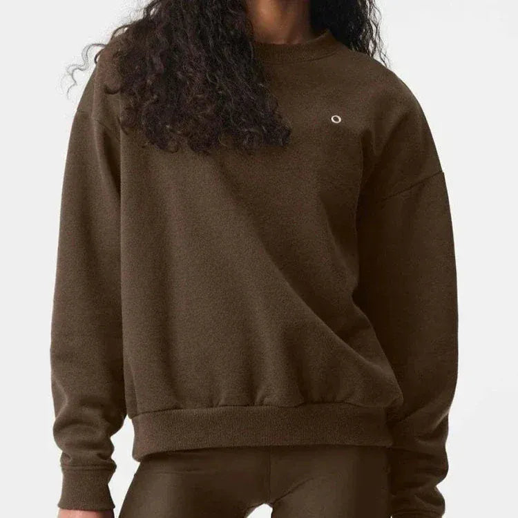 T-line Coffee / S Women's Sweatshirts, hoodies O Neck,  Loose,   Pullovers  Women (2 weeks delivery)