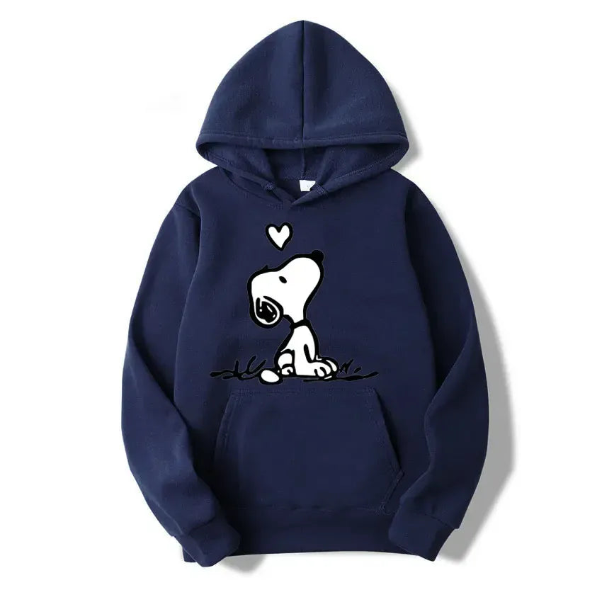 T-line Dark blue / XS Cartoon Comics Snoopy Hoodie Women , Pullover  Autumn Sweatshirt (2 weeks delivery)