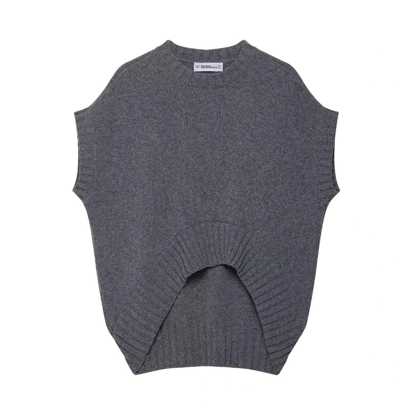 T-line dark gray / S Autumn  women's clothing  fashionable temperament , knitted round neck sleeveless vest (5 - 10 free delivery)