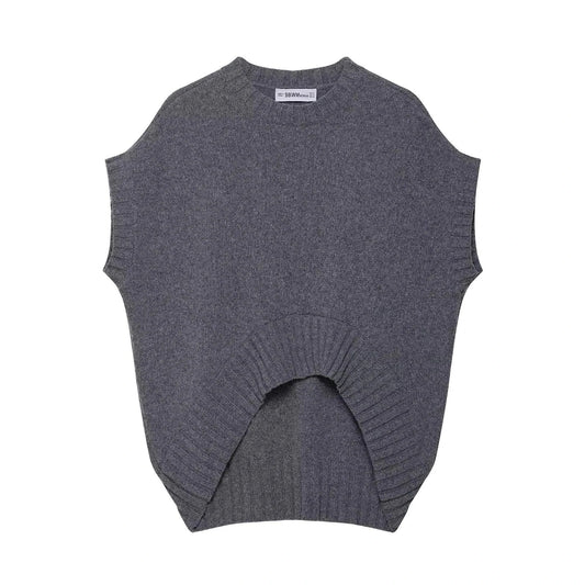 T-line dark gray / S Autumn  women's clothing  fashionable temperament , knitted round neck sleeveless vest (5 - 10 free delivery)