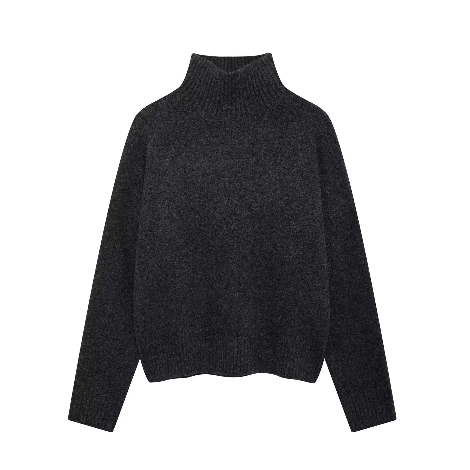 T-line Dark Gray / S Women  Sweater  / pullover,  Long Sleeve, Knitted , Autumn / Winter , Warm (2 weeks delivery)