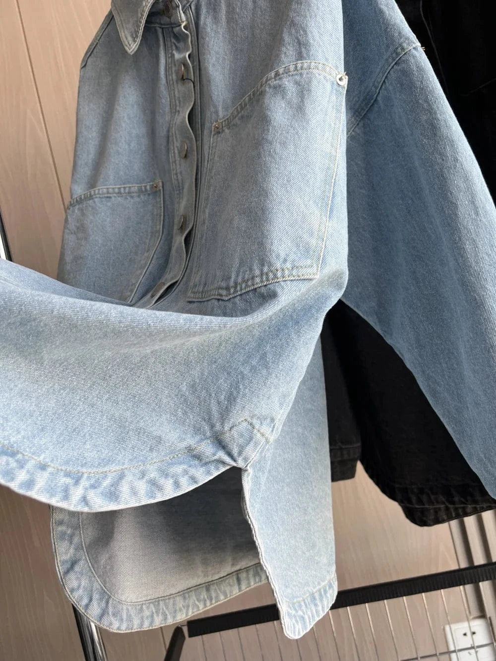 T-line Denim Jacket large pockets,  loose,  women's shirt-style denim, summer / autumn /spring  jacket, shirt, jeans (2 weeks delivery)