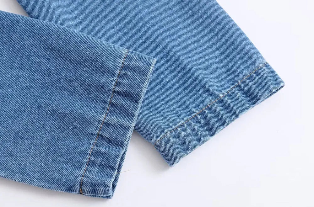 T-line Denim shirt, Pockets for Women, Lapel Collar, Long Sleeve, Blouses , Shirts, jeans (2 weeks delivery)