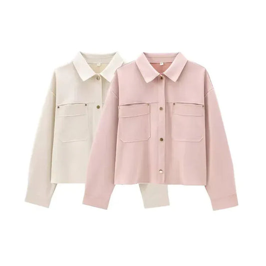 T-line Faux Suede Jacket for Women,  Pockets, Loose Coat, Long Sleeve,  Button, Female  Tops, (2 weeks delivery)