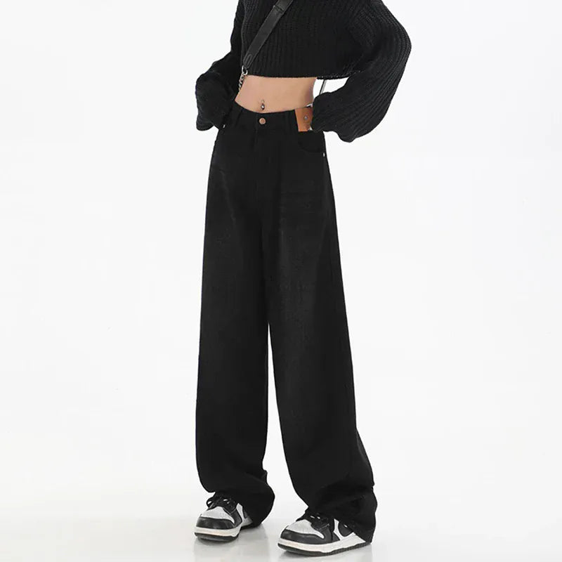 T-line Female  High Waist Jeans, Women  Straight Leg,  Baggy , Denim, Trousers, Long Pants (2 weeks delivery)