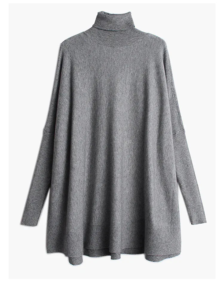 T-line Gray a / One Size Big Size Knitting Sweater, Loose Fit, Long Sleeve, Women Pullovers, Spring / Autumn  (2 weeks delivery)