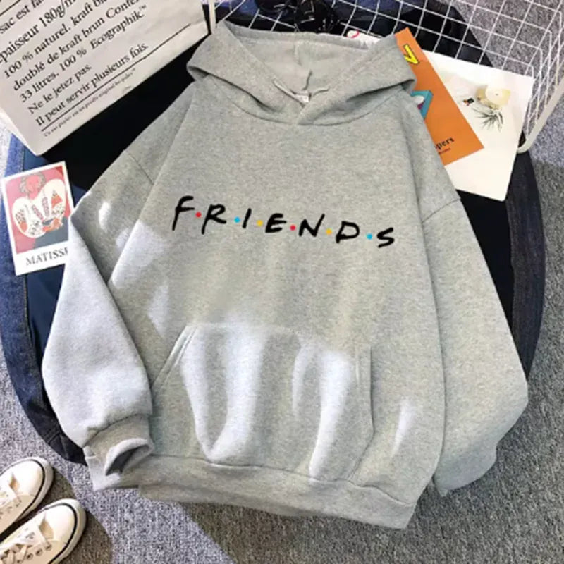 T-line Gray / S Women Friends  Hoodie, Long Sleeve Pullover,  Solid Color Female hoodies (2 weeks delivery)