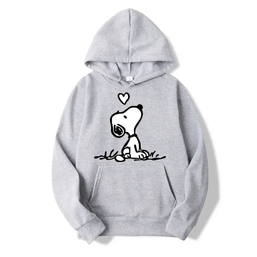 T-line Gray / XS Cartoon Comics Snoopy Hoodie Women , Pullover  Autumn Sweatshirt (2 weeks delivery)