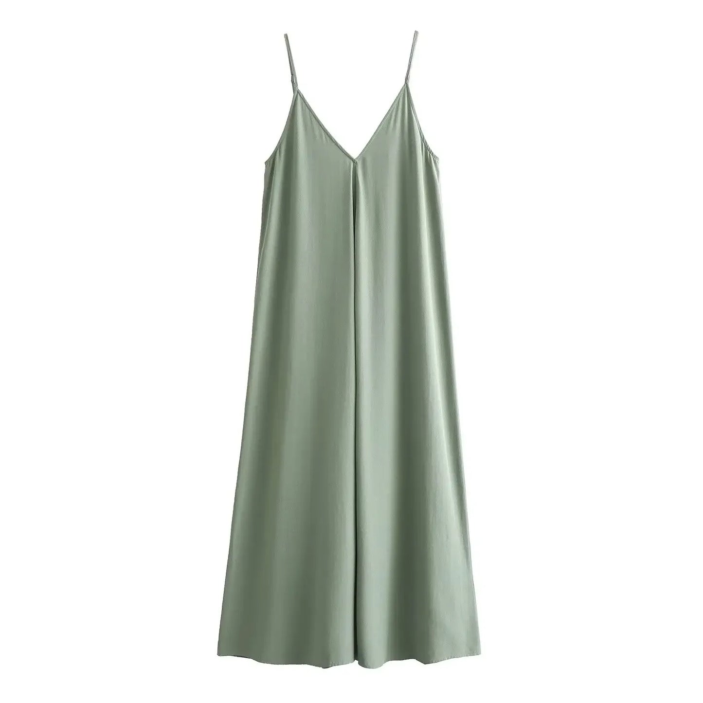 T-line Green / XS Slip Long Dresses, for Women,  Summer Dress, Woman  Maxi Dress, Women Summer Beach Dresses (2 weeks delivery)