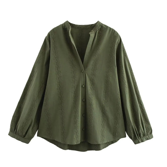 T-line Green / XS Women Shirts & Blouses , Long-sleeved, Women's  Blouses, Tops (2 weeks delivery)