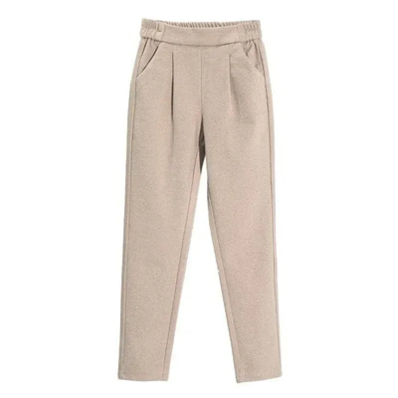 T-line High Waist Slimm  Pants, Women's Woolen Pants, Loose  Leg, Pants Autumn / Winter, Comfort (2 weeks delivery)