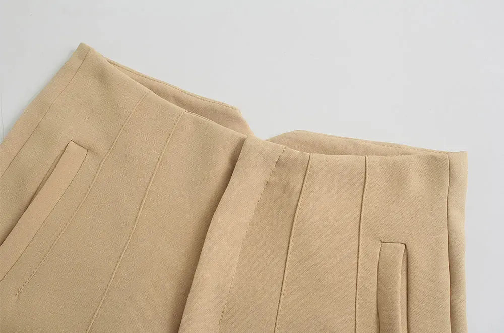 T-line High Waist Solid Pants, for Women,  Trousers,  Pockets, Zipper  Pants trouser (2 weeks delivery)