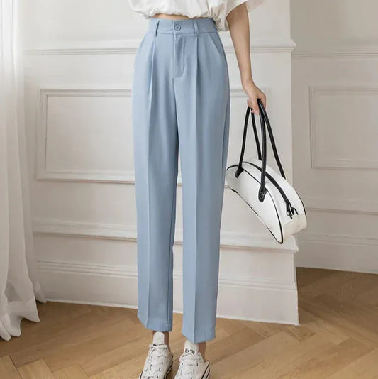 T-line High Waist, Trousers, Female, Fall / Summer,  Casual  Suit Pants, Solid Color, trouser  (2 weeks delivery)