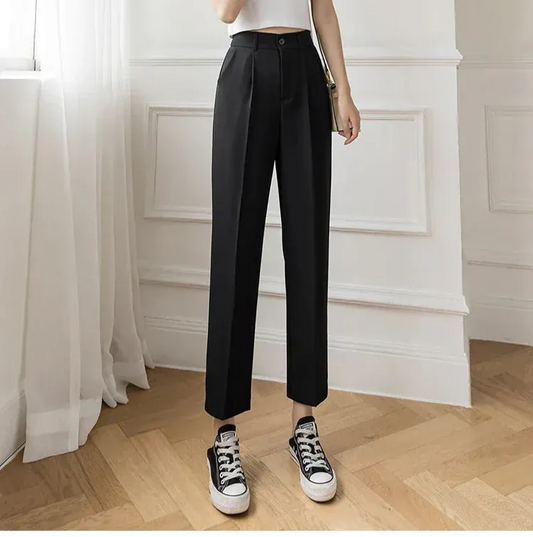 T-line High Waist, Trousers, Female, Fall / Summer,  Casual  Suit Pants, Solid Color, trouser  (2 weeks delivery)