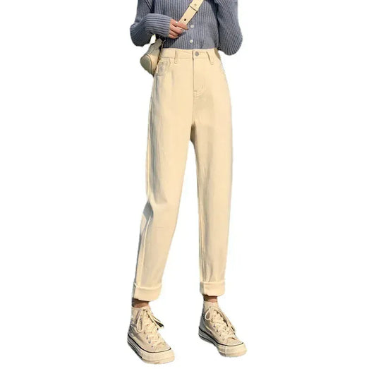 T-line High-Waisted, Straight-Leg, Jeans For Women, Loose-Fit, Slimming,  Pants, trouser  (2 weeks delivery)