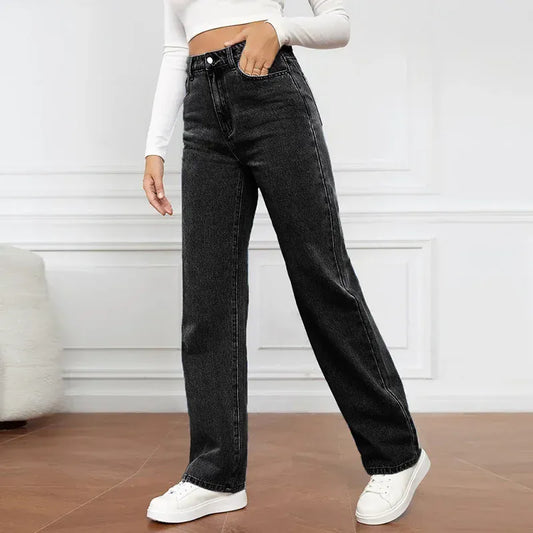 T-line Jeans Women High Wais,t Wide Leg, Straight  Jean, Women's Loose Fit Denim Trousers Pants (2 weeks delivery)