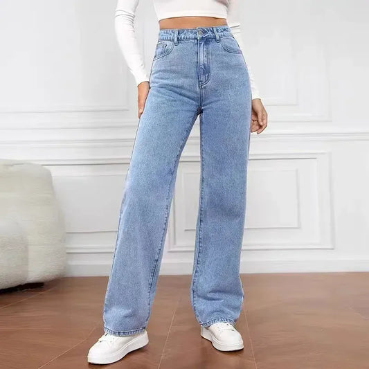 T-line Jeans Women High Wais,t Wide Leg, Straight  Jean, Women's Loose Fit Denim Trousers Pants (2 weeks delivery)