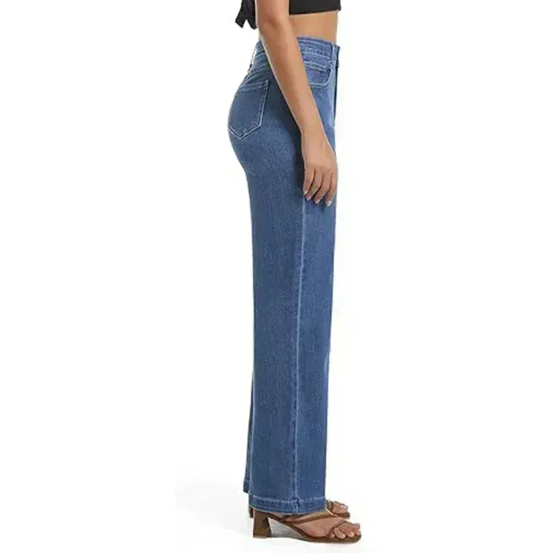 T-line Jeans Women,  High Waisted, Thin Stretch Denim Pants, Female Straight Leg Trousers (2 weeks delivery)
