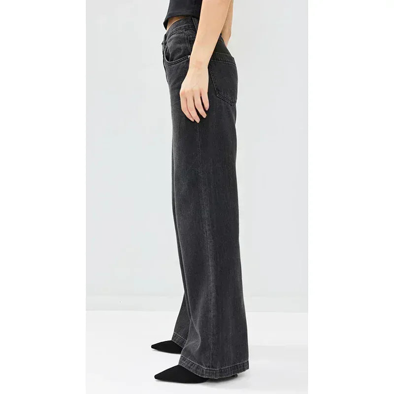 T-line Jeans Women,  High Waisted, Thin Stretch Denim Pants, Female Straight Leg Trousers (2 weeks delivery)