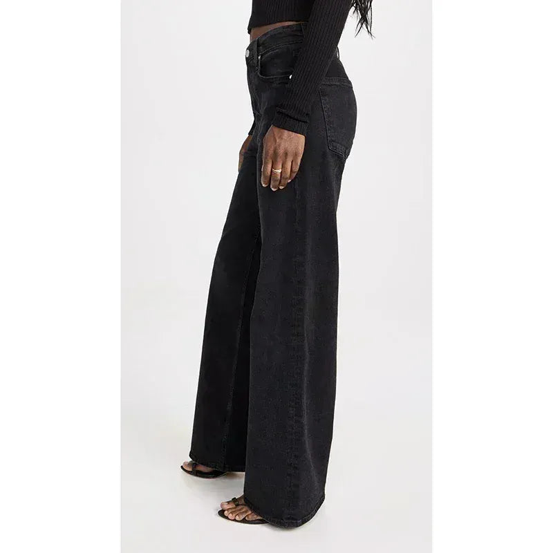 T-line Jeans Women,  High Waisted, Thin Stretch Denim Pants, Female Straight Leg Trousers (2 weeks delivery)