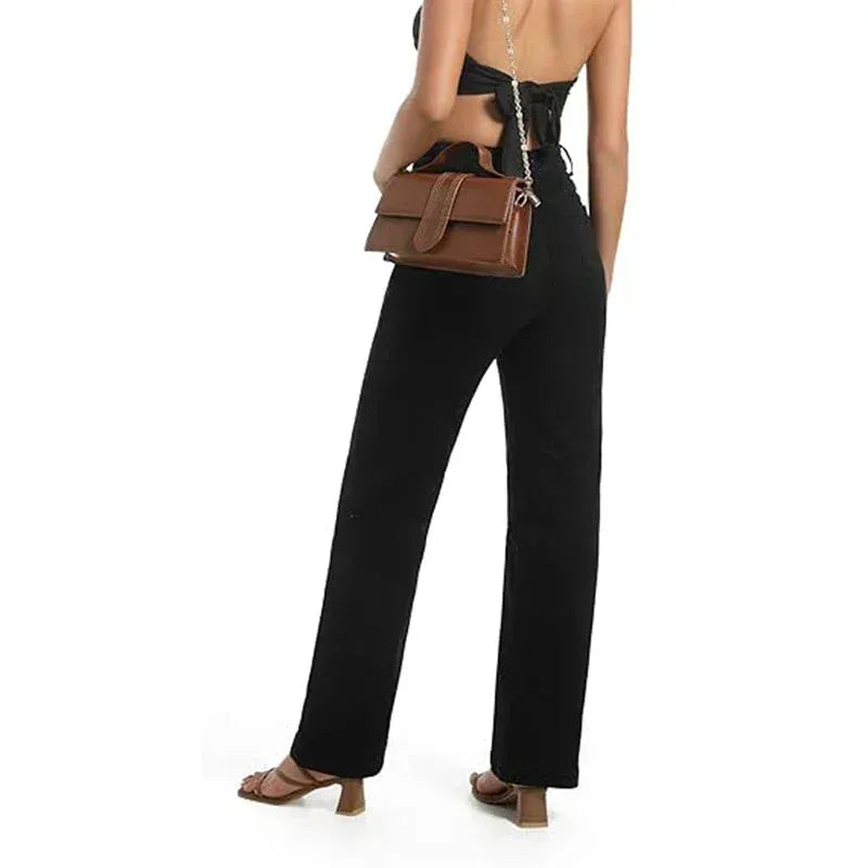 T-line Jeans Women,  High Waisted, Thin Stretch Denim Pants, Female Straight Leg Trousers (2 weeks delivery)