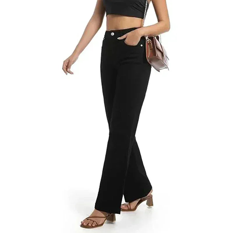 T-line Jeans Women,  High Waisted, Thin Stretch Denim Pants, Female Straight Leg Trousers (2 weeks delivery)