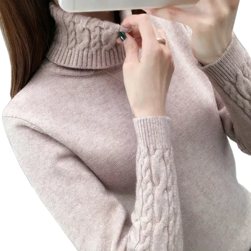 T-line Khaki / S Women Sweater , Pullovers, Autumn / Winter pullover Warm Female Sweater (2 weeks delivery)