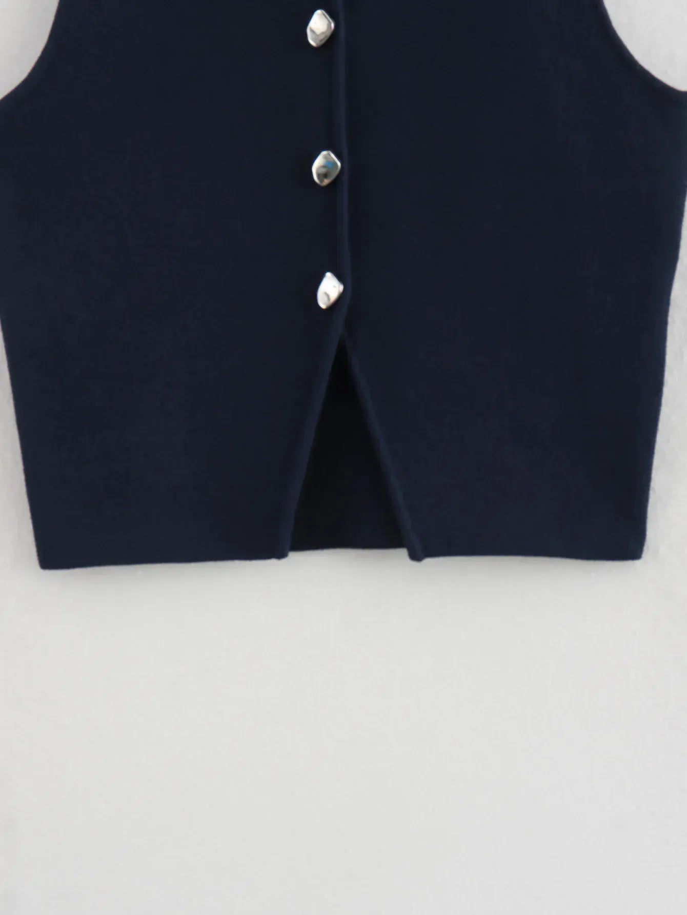 T-line Knit Sleeveless Vest Women, Sweater, Vest Top,  Button  (2 weeks delivery)