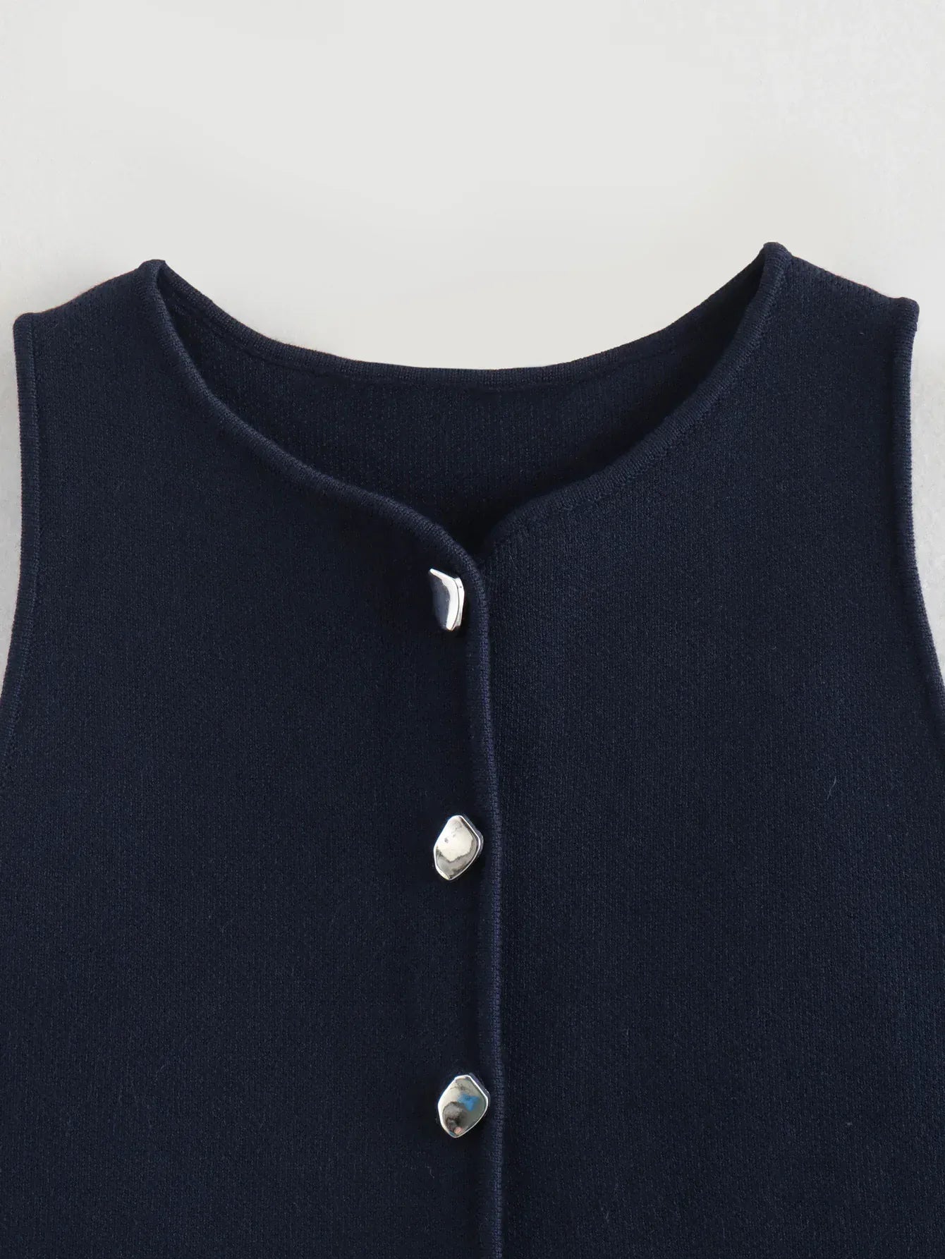 T-line Knit Sleeveless Vest Women, Sweater, Vest Top,  Button  (2 weeks delivery)