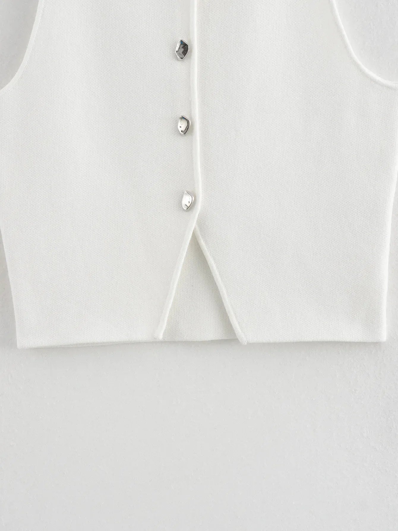 T-line Knit Sleeveless Vest Women, Sweater, Vest Top,  Button  (2 weeks delivery)