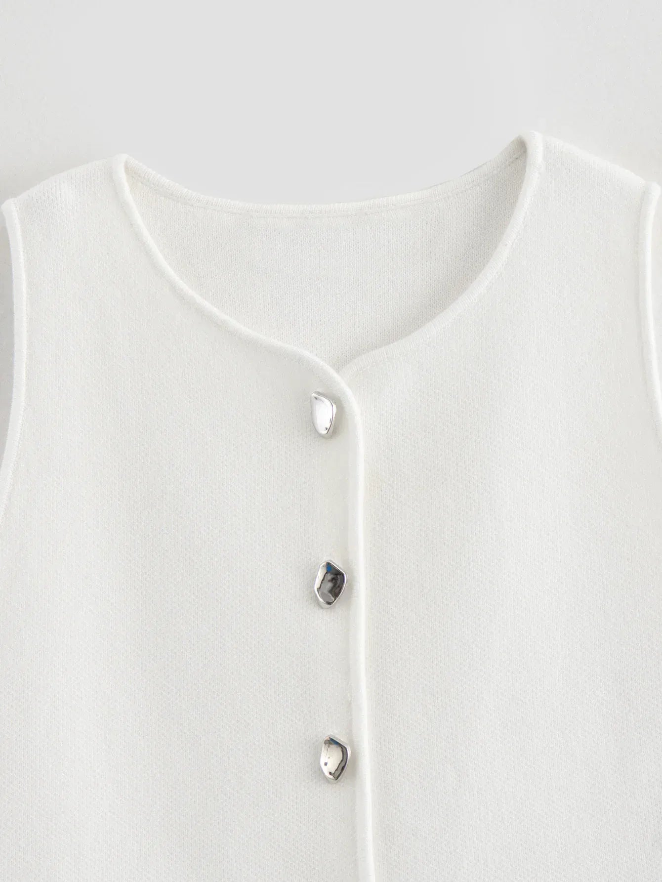 T-line Knit Sleeveless Vest Women, Sweater, Vest Top,  Button  (2 weeks delivery)