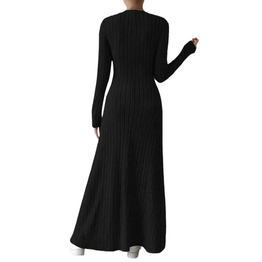 T-line Knitted, Long Sleeve,  Dress For Women, Solid Color, Long Dress (2 weeks delivery)