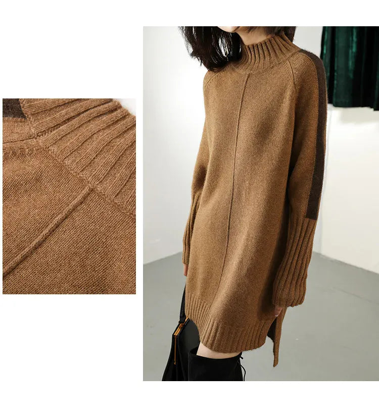 T-line Knitted, Sweater, Women Pullovers, Dress, Autumn / Winter Warm Thick Jumpers, Wool Knit (2 weeks delivery)