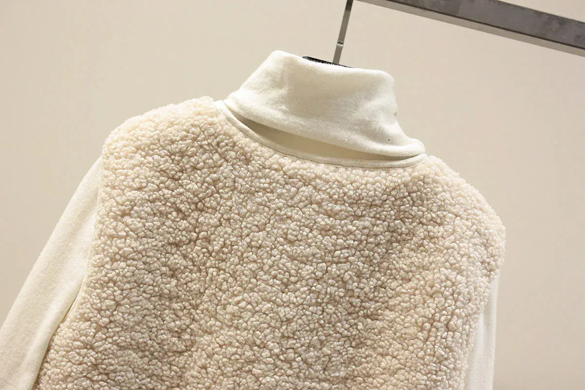 T-line Lamb Fur Women's Vest, Short , Autumn Winter,  Fluffy (2 weeks delivery)