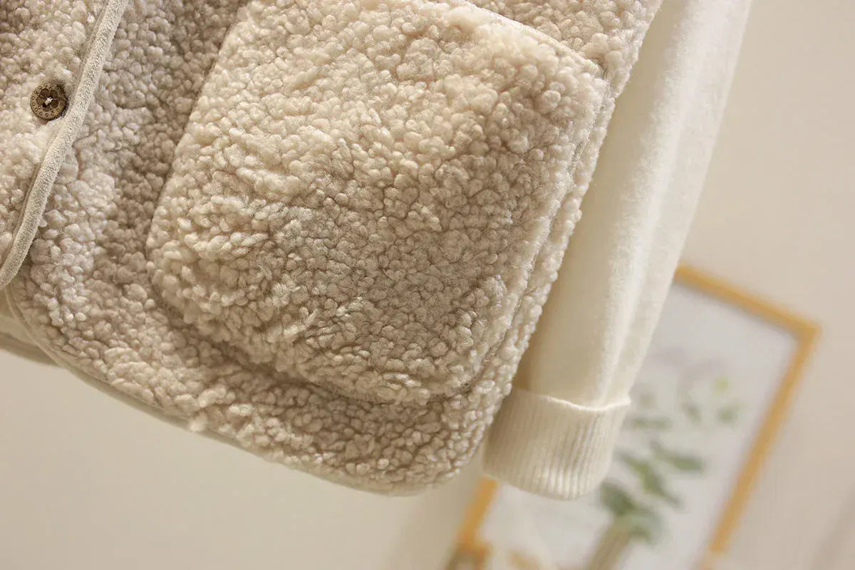 T-line Lamb Fur Women's Vest, Short , Autumn Winter,  Fluffy (2 weeks delivery)