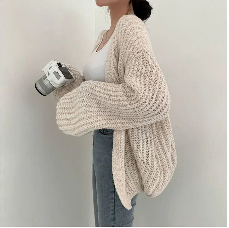 T-line Lantern Sleeve ,Women Cardigan, Sweater,  Fall, Herbstu,  Tops Coat Sweater, pullover (2 weeks delivery)