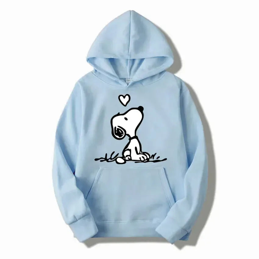 T-line Light Blue / XS Cartoon Comics Snoopy Hoodie Women , Pullover  Autumn Sweatshirt (2 weeks delivery)