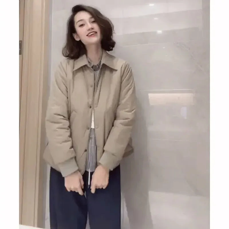 T-line Lightweight Cotton Jacket, Short Women's Autumn / Winter  Loose Fit Jacket, Coat (2 weeks delivery)