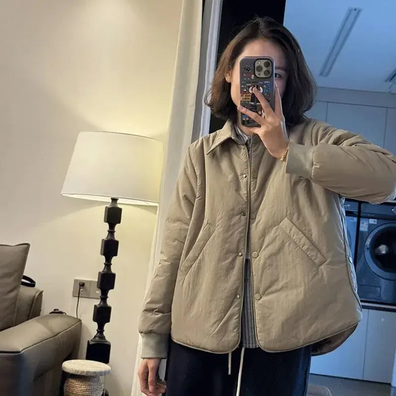 T-line Lightweight Cotton Jacket, Short Women's Autumn / Winter  Loose Fit Jacket, Coat (2 weeks delivery)