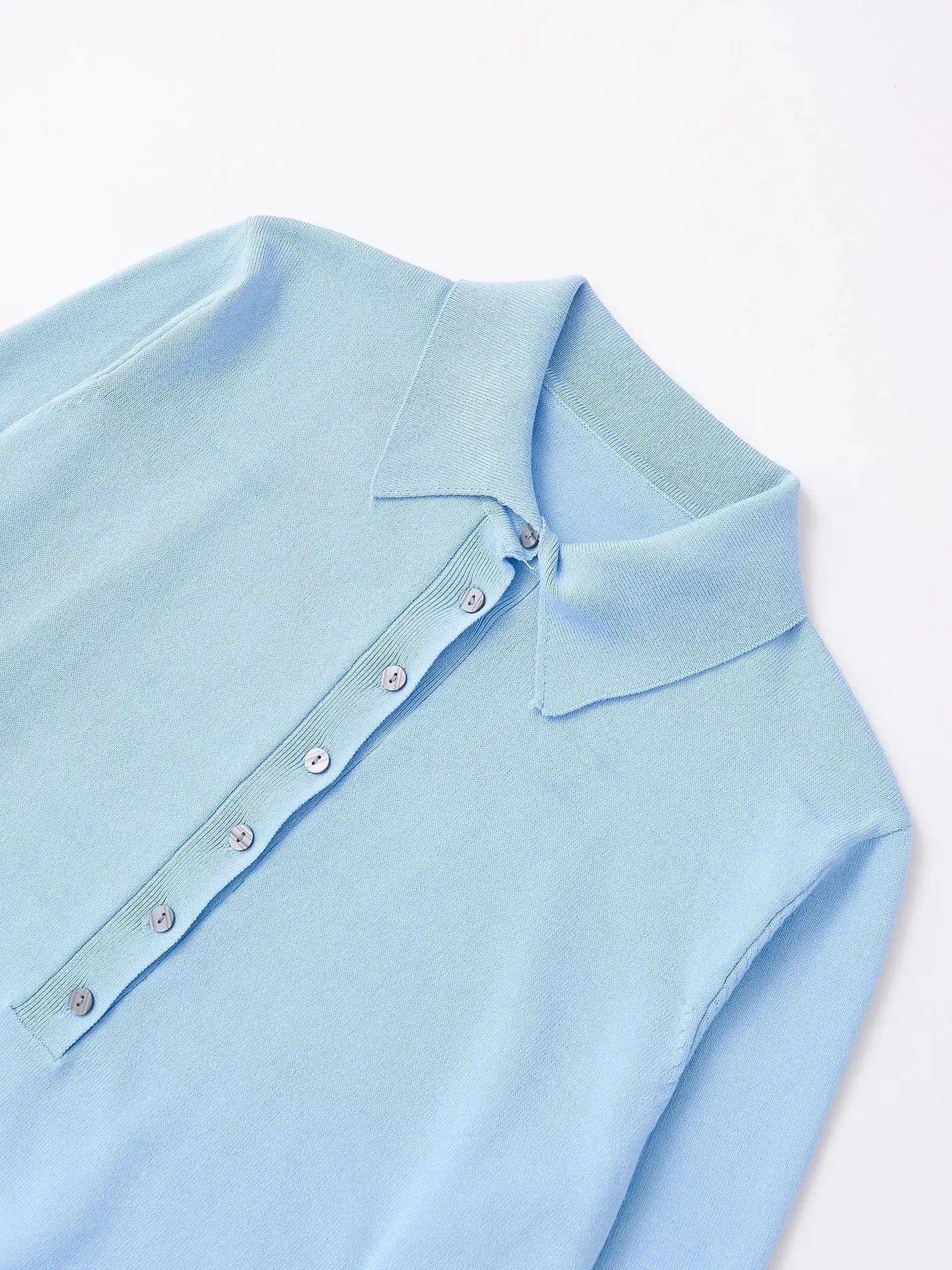 T-line Long Sleeve, Polo Neck, Knitwear, Pure Color Sweater, Rpullover (2 weeks delivery)