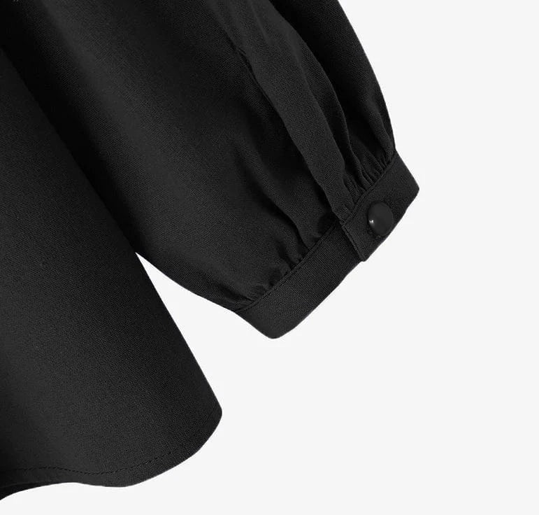 T-line Long Sleeve Shirt, Woman Casual Cotton Blouse, Female O-Neck Solid color, Button  (2 weeks delivery)