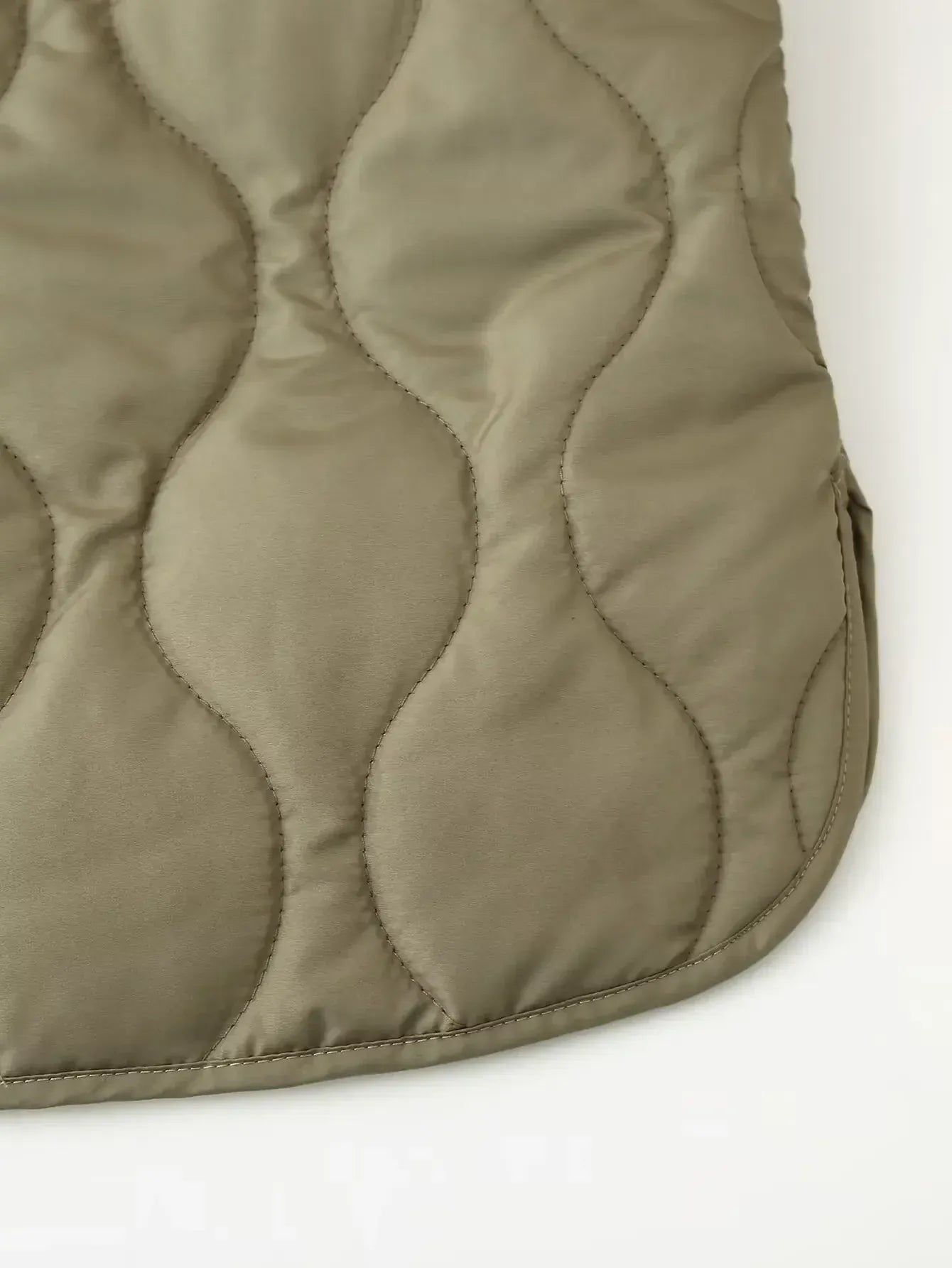 T-line Loose Fit round Neck Quilted Single Button Cotton Jacket Winter Warm Outerwear ZA Cross-Border Women's Fashion New Arrival (2 weeks delivery)